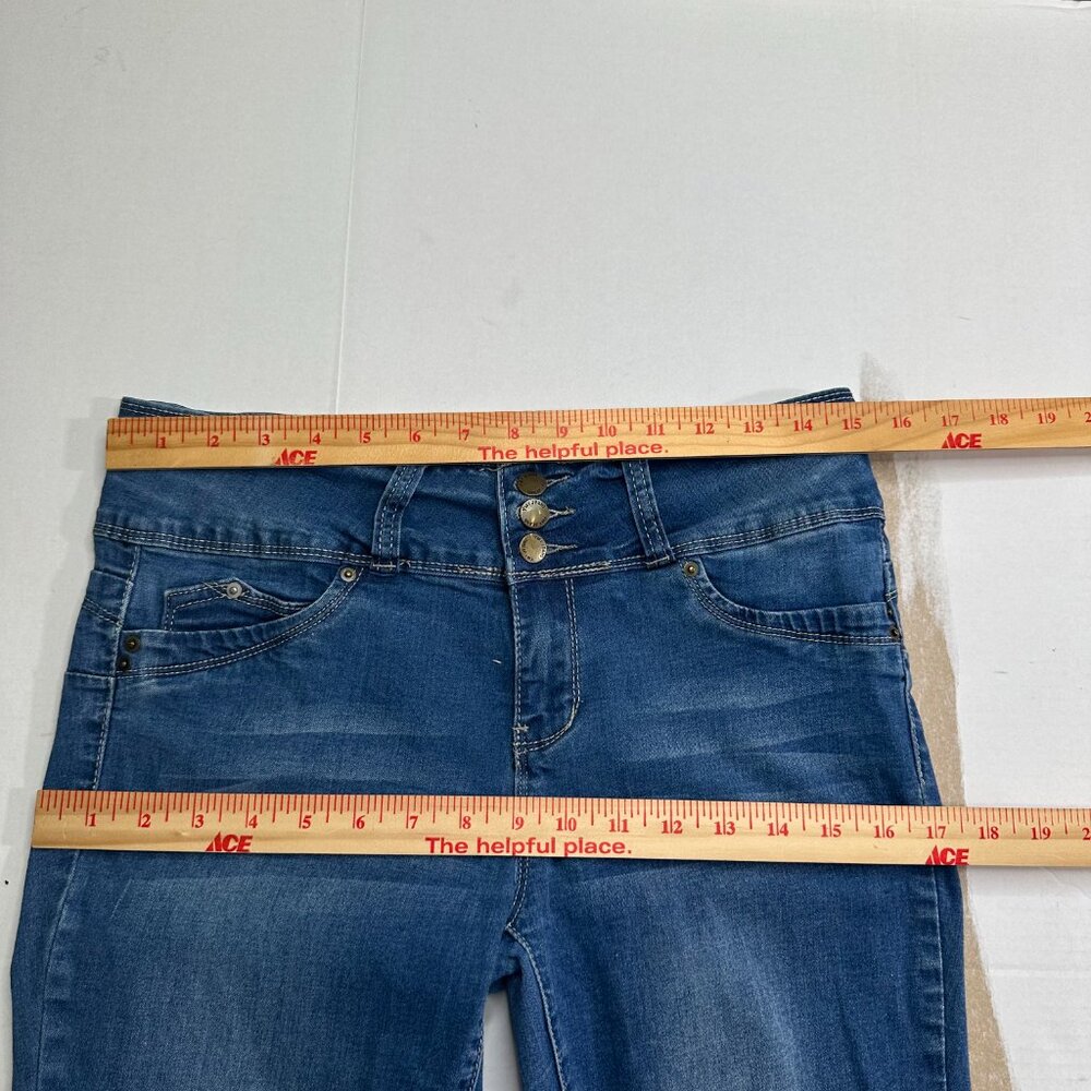 YMI Wanna Betta Butt Mid-Rise Skinny Jeans Size 9 Stretchy Denim Blue - Picture 10 of 14